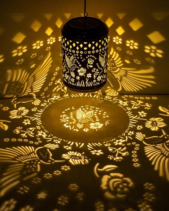 Christmas Outdoor Decor Solar Lanterns Hanging Waterproof, Hummingbird Garden - Image 3