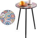 1 Pack Metal Outdoor Side Table Small Outside Round End Table by PartyZealot