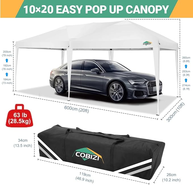 COBIZI Canopy 10x20 Pop Up Canopy Tent - Image 6