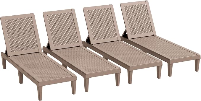 Greesum Outdoor Chaise Lounge Chairs Set of 4 by BuynowfromGreesum