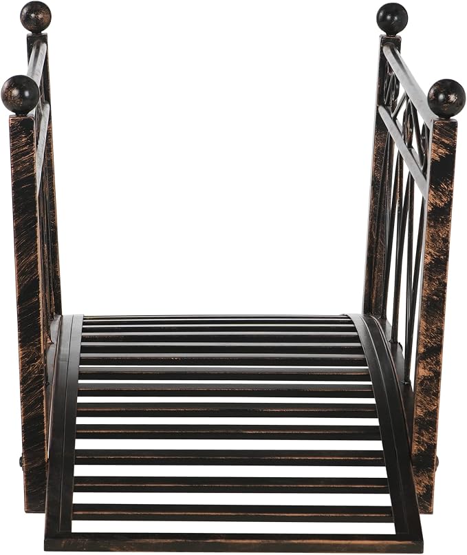 Outsunny 3.3' Metal Arch Zen Garden Bridge - Image 6
