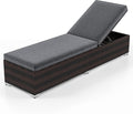 Tangkula Outdoor Chaise Lounge, Patio Wicker Lounge Chair w/ 4-Level Backrest by TANGKULA
