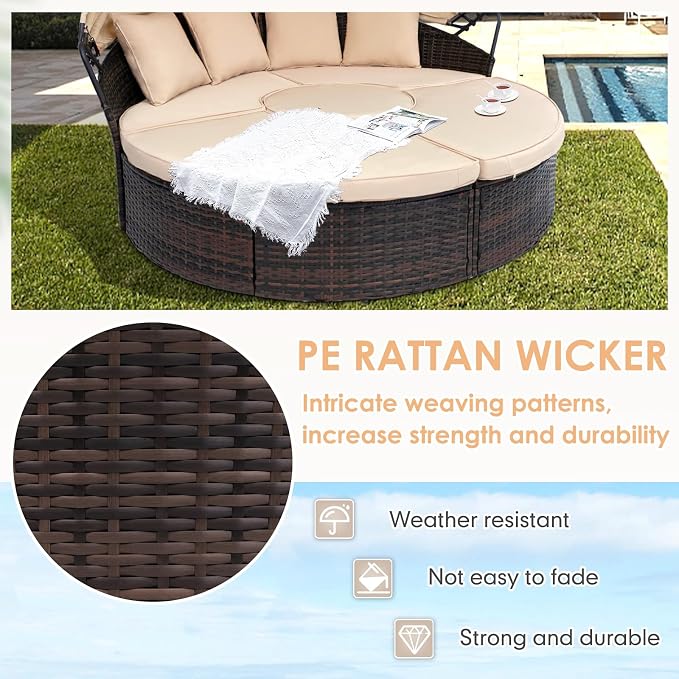 SUNCROWN Outdoor Patio Round Daybed - Image 6