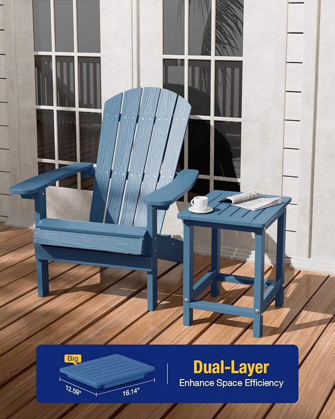 YEFU Outdoor Side Table for Patio: 16" HIPS Weather - Image 4