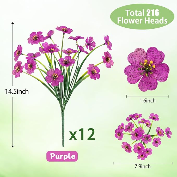 MACTING 12 Bundles Artificial Flowers - Image 4
