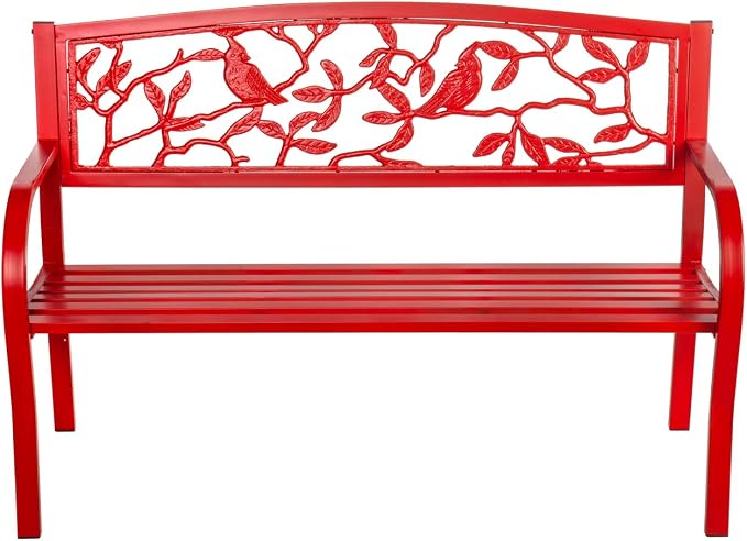Evergreen Weatherproof Cardinal Outdoor Bench | Holds Up to 300 lbs | Furniture by EvergreenGarden
