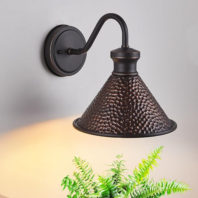 Gooseneck Outdoor Wall Sconce 1-Light E26 Socket Farmhouse Wall Mount Porch & - Image 4