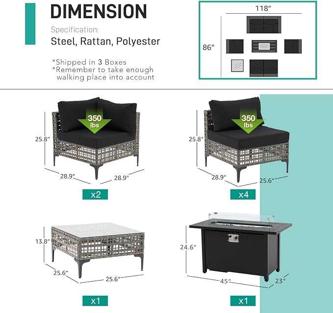 Patiorama 8 Piece Wicker Patio Furniture Set - Image 9