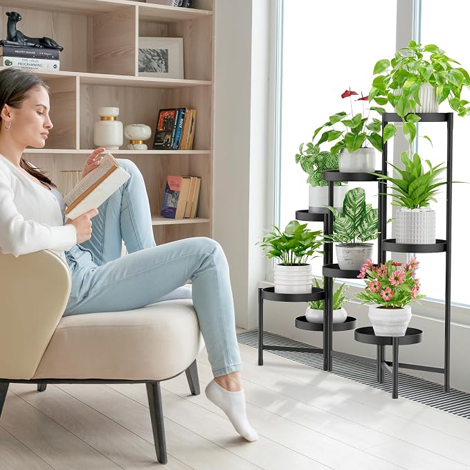 iDavosic.ly Plant Stand Indoor Outdoor, 8 Tier Corner Metal Flower Display - Image 6