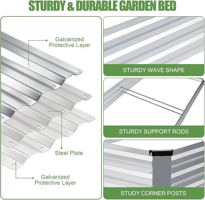 Galvanized Raised Garden Bed Outdoor | Metal Raised Garden Bed - Image 6