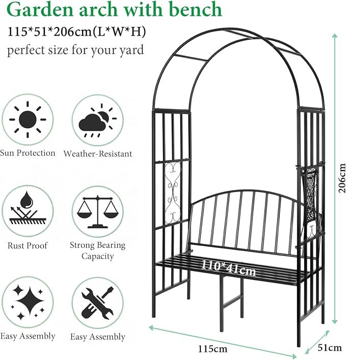Garden Arch Heavy Duty Arbor - Image 6