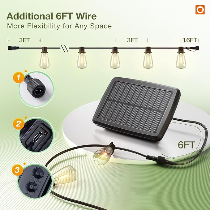 addlon 54 FT Solar String Lights Waterproof, Patio Lights Solar Powered - Image 7