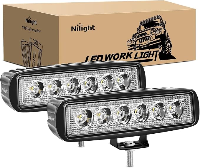 Nilight Led Light Bar 2PCS 18w Spot Driving Fog Light Led Pods Off Road Lights by Nilight