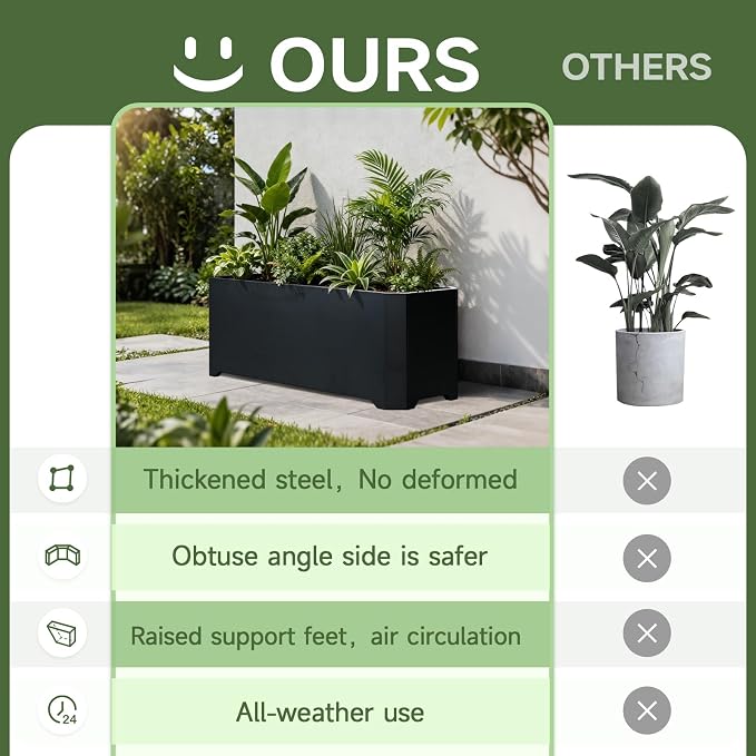 Steel Planter Box-32"x15"x15"-Rectangular Planters - Image 6