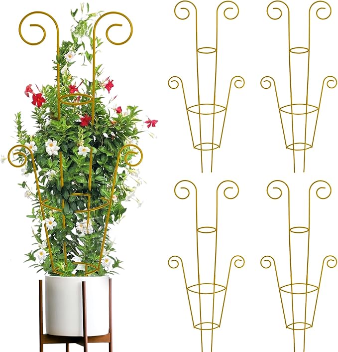 ZOUTOG Trellis for Climbing Plants Indoor 4 Pack 30 Inch, Rustproof Metal by ZOUTOG