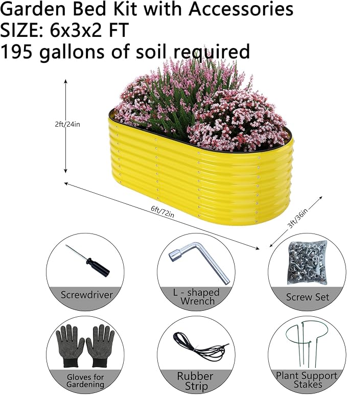 Galvanized Metal Planter Raised Garden Bed Kit - Image 3