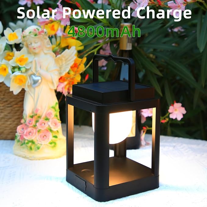 Outdoor Solar Table Lamp, Collasis 10 RGB Color Changing Lights, Portable - Image 3