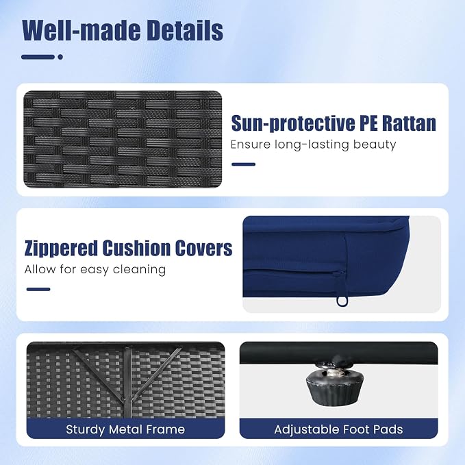 HAPPYGRILL Patio Rattan Wicker Daybed - Image 8