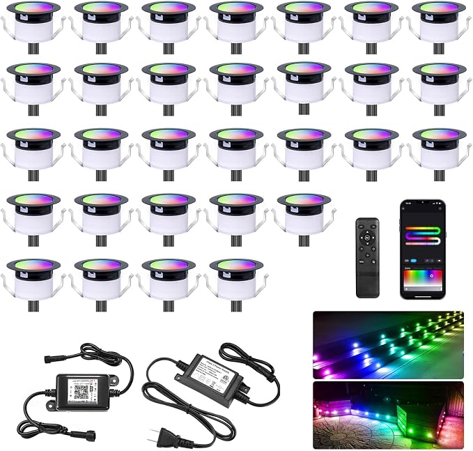 Sumaote LED Deck Lights Kit, IP67 Waterproof 12V Step Lights Outdoor by Sumaote