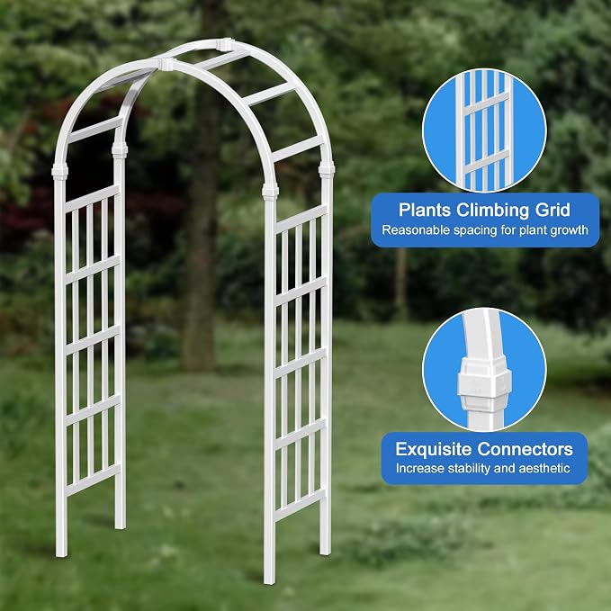 41" W x 86" H Vinyl Arbor, Vinyl Arch, Garden Arch Arbor - Image 5