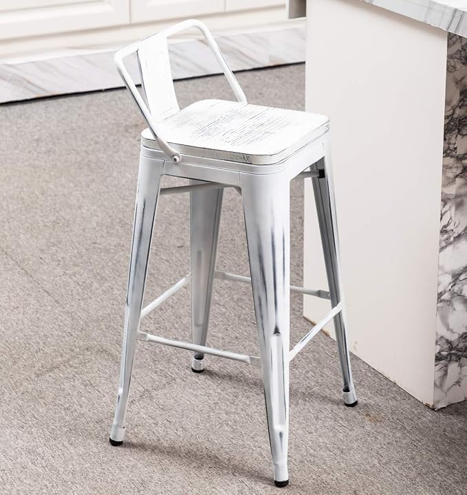 Yongchuang 26" Industrial Metal Barstools Set of 4 Counter Height Bar Stools - Image 5