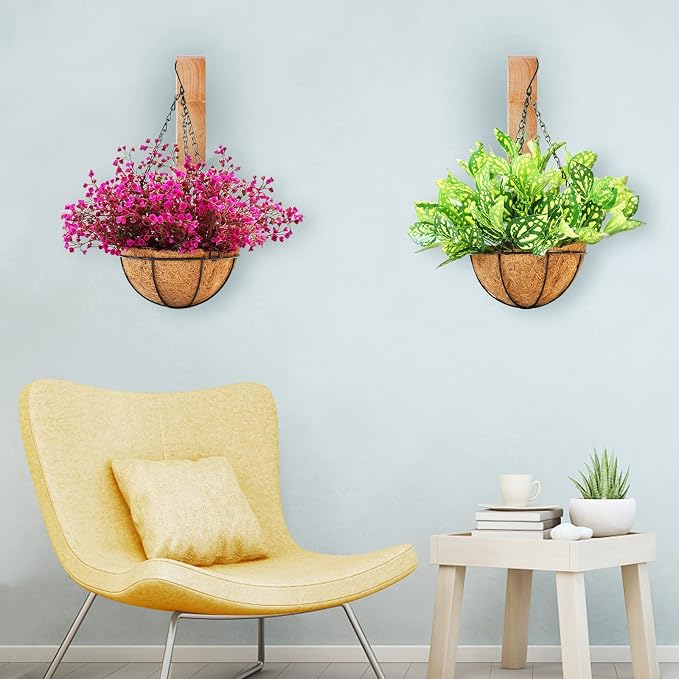 7-Inch Hanging Plant Brackets, Arc-Shaped Wooden Plant Hanger Indoor, Wall - Image 5