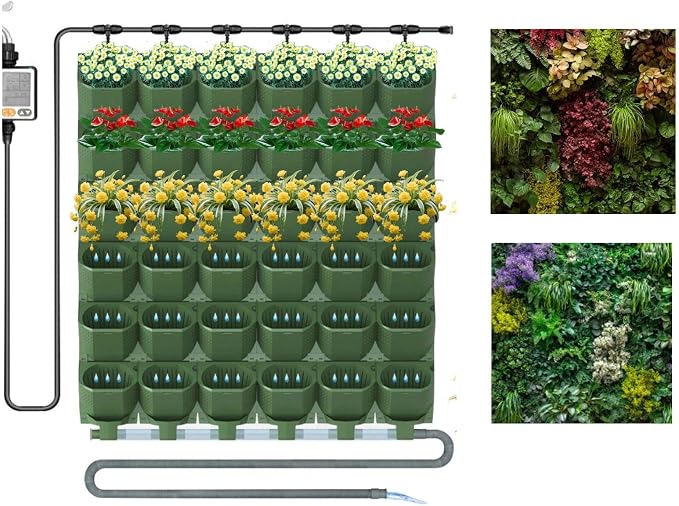 36 Pockets Living Wall Planter Indoor, Self Watering Wall Hanging Planters by Unknown