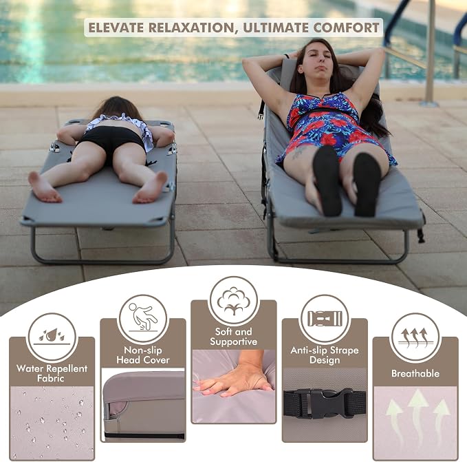 3 in 1 Women Comfort Backpack Beach Tanning Lounge Chair - Image 5