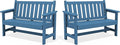 SERWALL HDPE Outdoor Benches Weatherproof, 2-Person Garden Bench by SERWALL