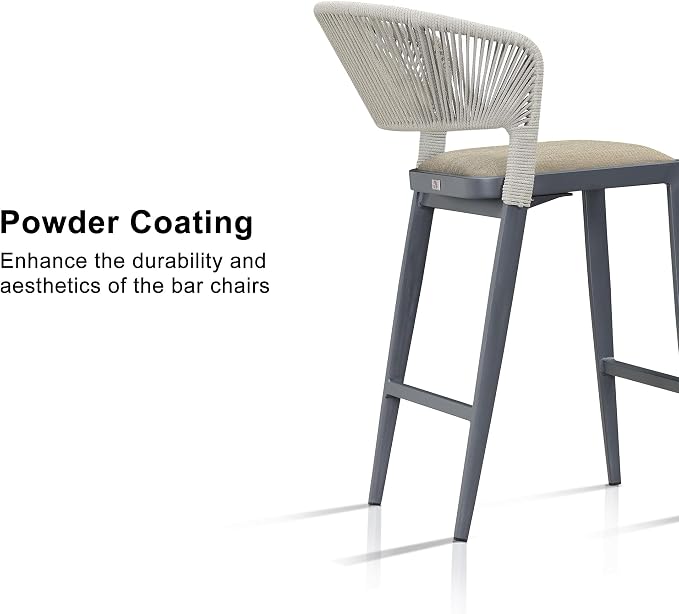 PURPLE LEAF Counter Height Bar Stool Set of 2 Outdoor Bar Stools Modern Bar - Image 7
