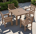 HDPE Outdoor Dining Set, 5-Piece Outdoor Table and Chairs Include 4 Armchair by Unknown