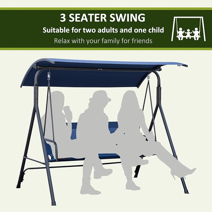 Outsunny 3-Person Porch Swing - Image 5