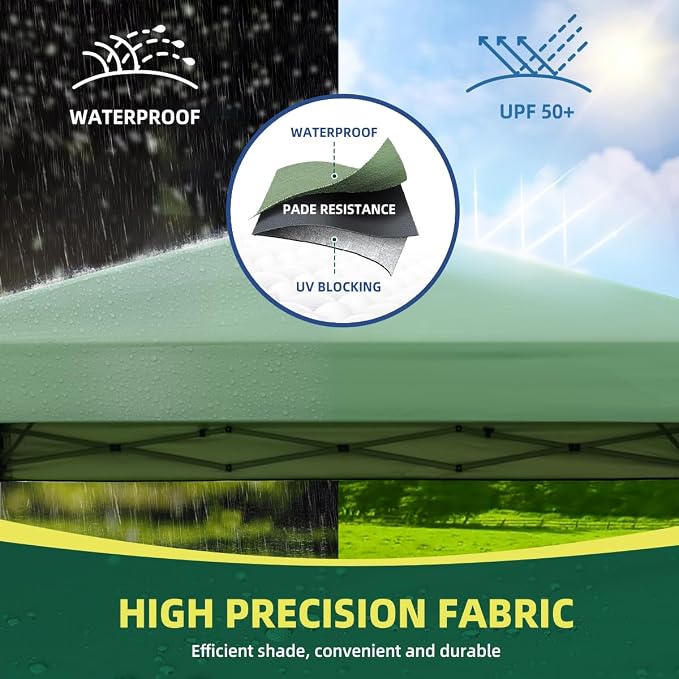 10x10ft Pop Up Canopy Tent Easy Setup Instant Portable Shelter - Image 5