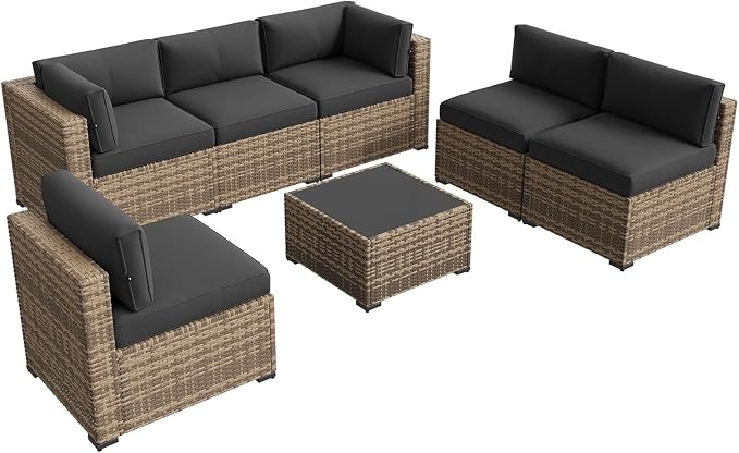 Aoxun Patio Furniture Sets, 7-Piece Outdoor Patio Furniture - Image 8