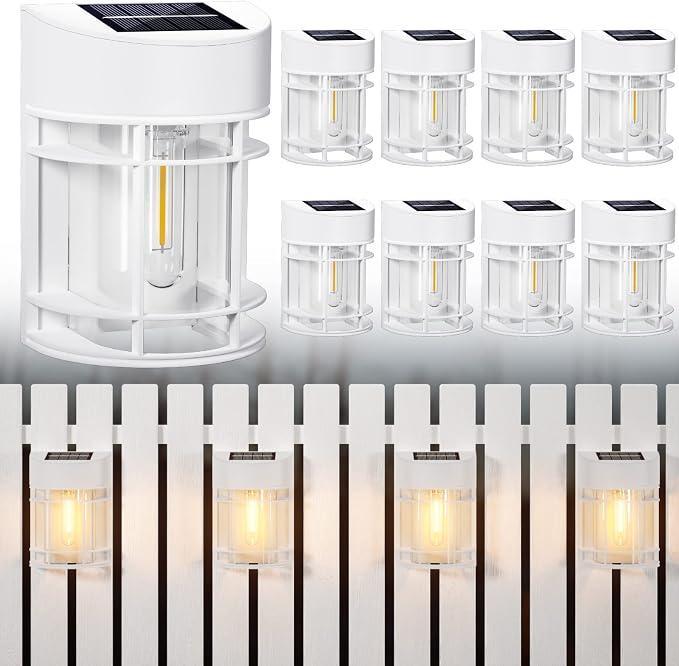 Solar Fence Lights, 8 Pack Deck Light Solar Powered, Waterproof Solar Outdoor - Image 2