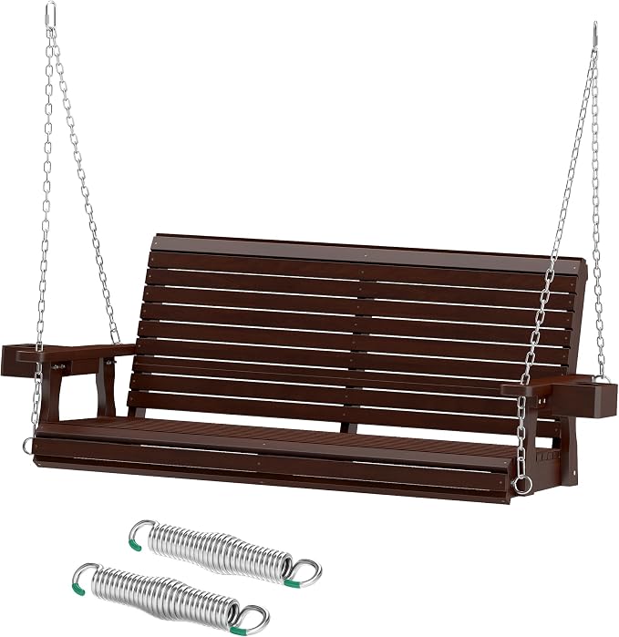 Wooden Outdoor Porch Swings, 2 Seater Front Porch Swing by Winlice