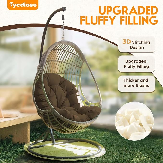 Egg Chair Cushion Replacement, Waterproof Outdoor Hanging Egg Swing Chair - Image 6