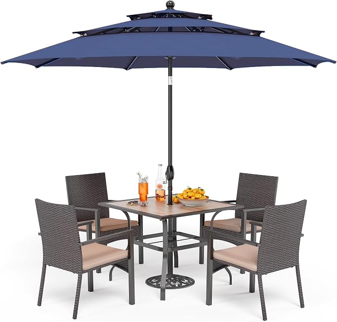 PHI VILLA 5 Pieces Outdoor Dining Set by PHIVILLAThepioneerofcomfortablehouseholdsupplies