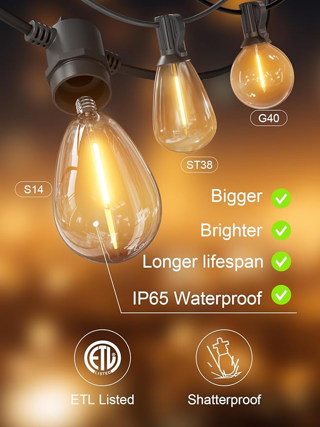 Svater Outdoor String Lights 200 FT, Patio Lights - Image 6