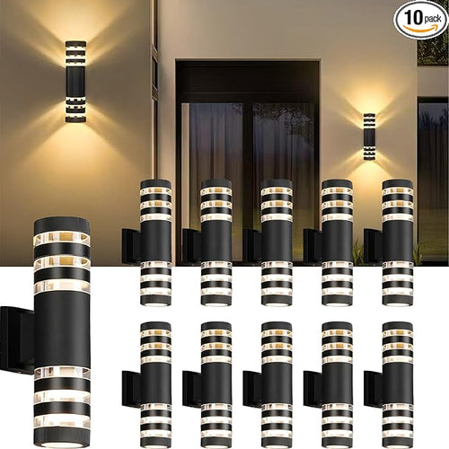 10Pack15inch LED Cylinder Up & Down Wall Lights, 18W Modern Outdoor Wall Light by Alicosoty