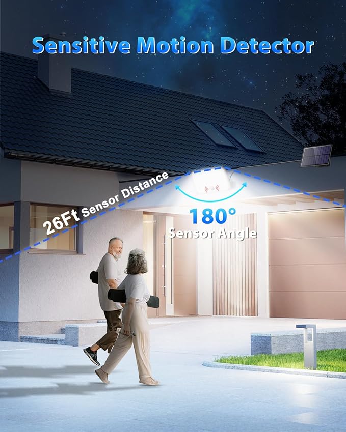 Solar Lights for Outside, 172LED 3Modes Split Motion Sensor Outdoor Lights - Image 5