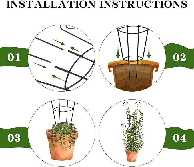 ZOUTOG Trellis for Climbing Plants Indoor 4 Pack 30 Inch, Rustproof Metal - Image 4