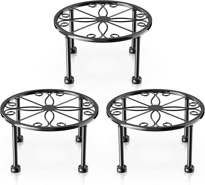 Garden Gifts Plant Lovers Gifts 3 Packs Black Metal Plant Stand by MetalBlackPlantStands