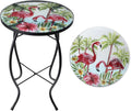 VCUTEKA Patio Side Table Outdoor Accent Table Small Mosaic Table Coffee Table by VCUTEKA