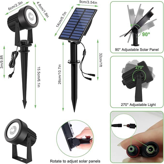 Solar Spotlights Outdoor Waterproof, RGB Landscape Spotlights, Christmas - Image 2