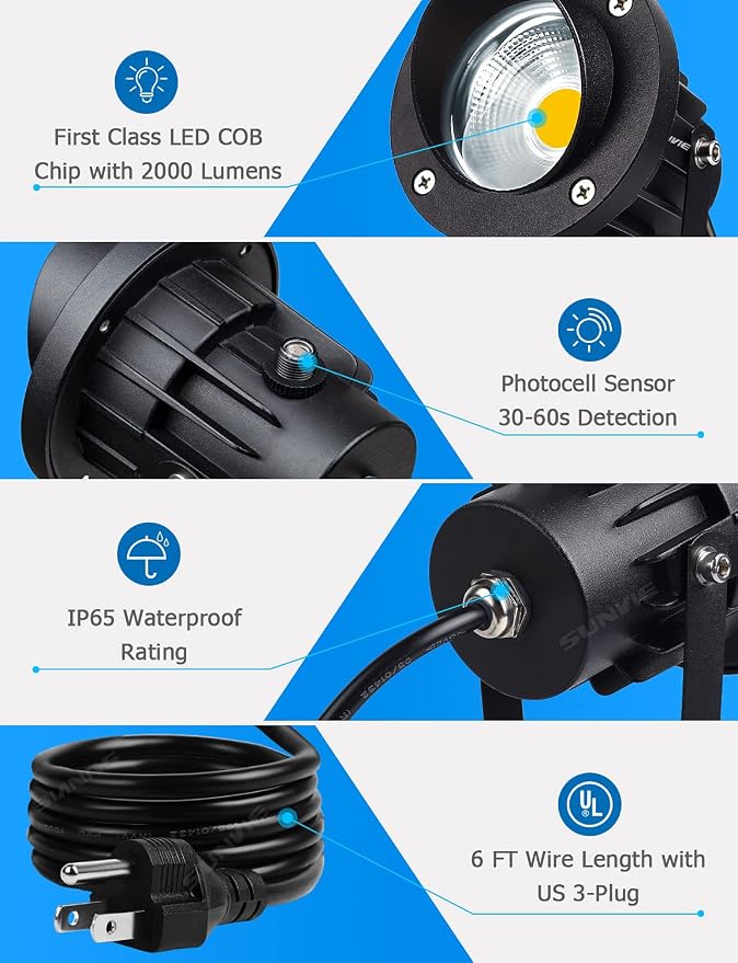 SUNVIE 20W Outdoor LED Spotlight - Image 4