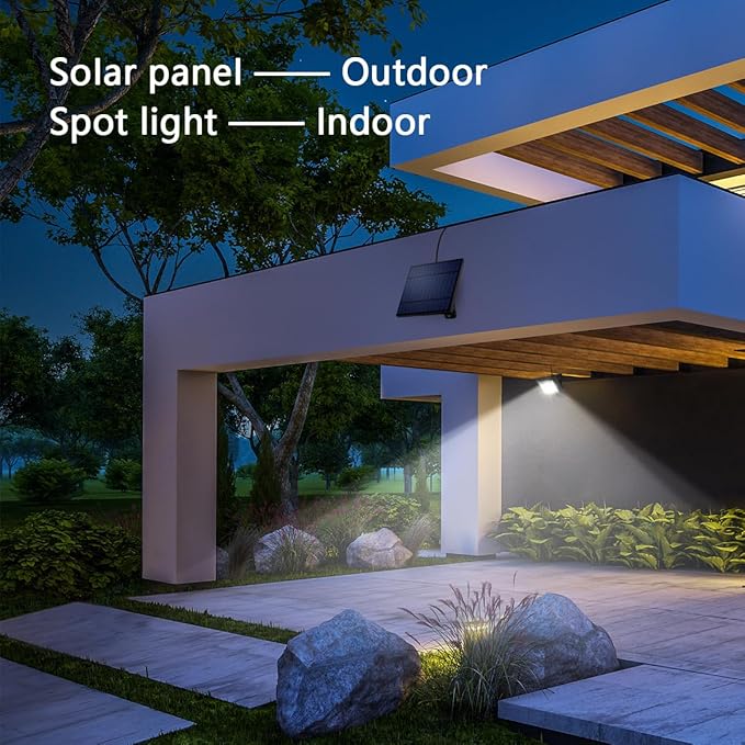 Solar Lights Dusk to Dawn 4400mAh Solar Powered Spotlight Waterproof Flood - Image 6