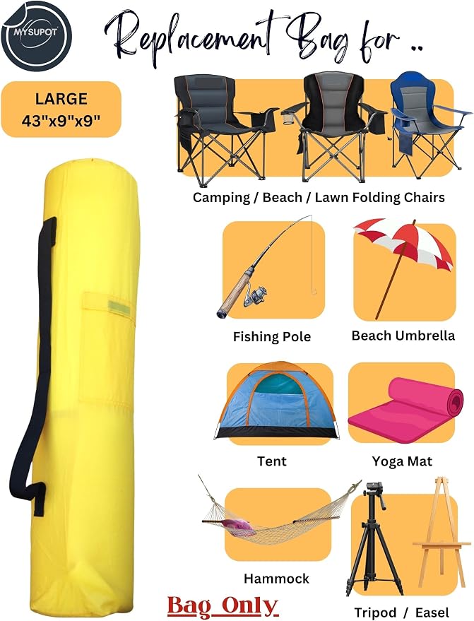 43"x9"x9" Replacement Bag for Folding Camping Chair, Camp Chairs, Yoga Mat - Image 5