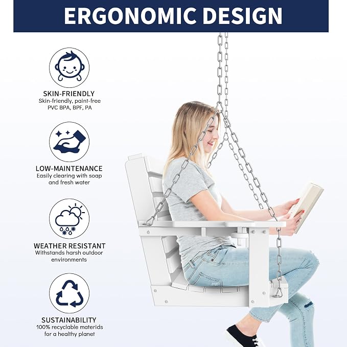 Plawdlik Porch Swings, 2 Seat Patio Chair - Image 6