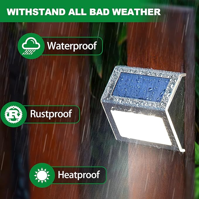 JSOT Solar Lights Outdoor for Deck, Waterproof Solar Garden Lights Decorative - Image 6
